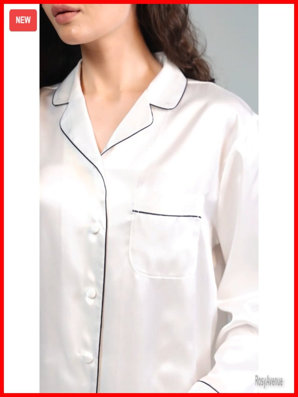 Silk Satin Women's Pajama Set Button Down Sleepwear Loungewear - Picture 6 of 6